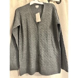 New Day Women's Cable Knit Cardigan Dark Grey‎ XS - Oversized